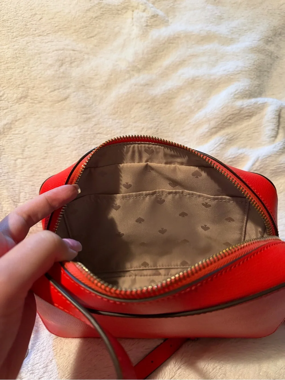 kate spade red leather crossbody camera bag